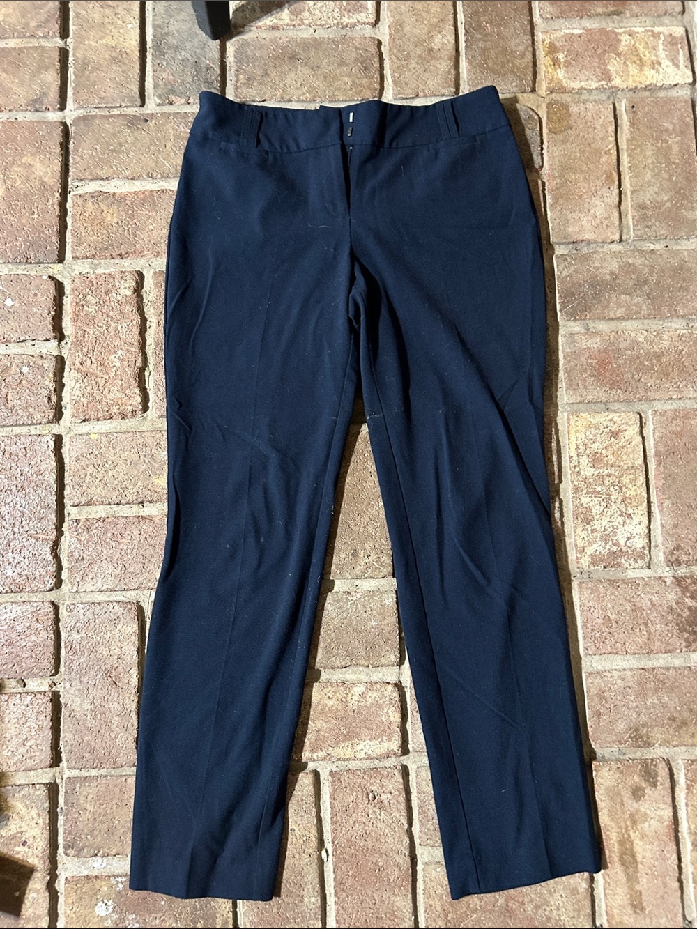 Anne Klein Navy Straight Leg Dress Pants